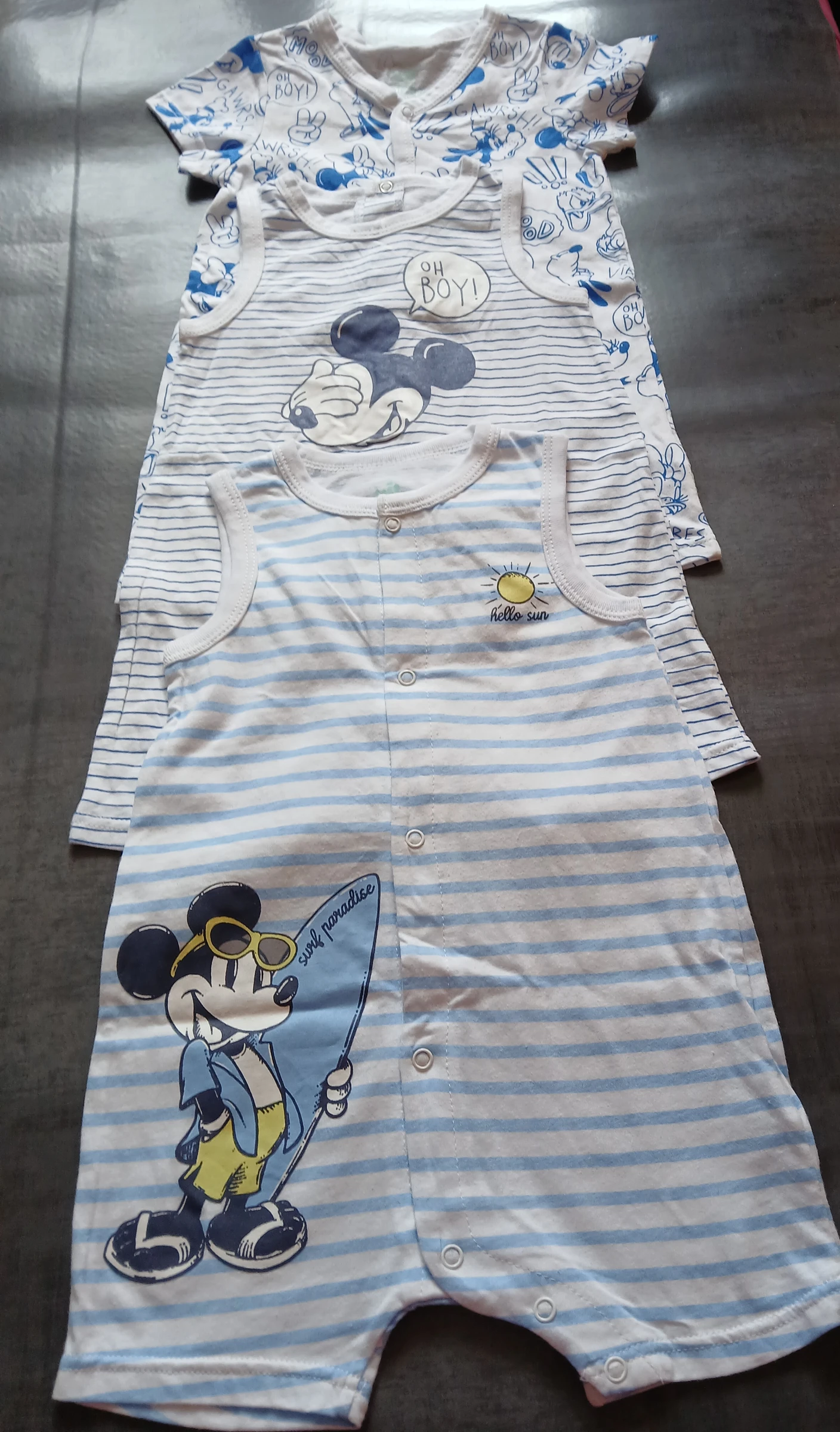 lot 3 barboteuses combishorts garcon disney baby 67 cm 6 mois